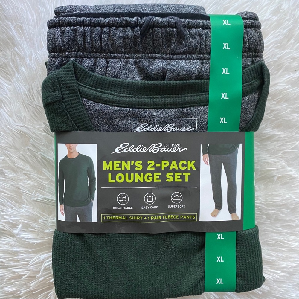 NEW Eddie Bauer XL 2-pack Men’s Lounge Set Green